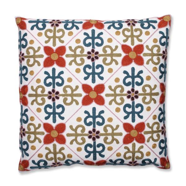 pillow perfect Quatrefoil Tile 18-Inch Embroidered Throw Pillow