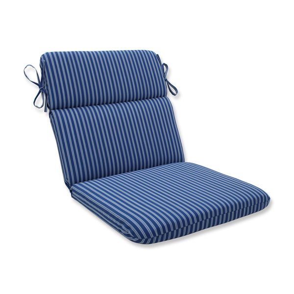 pillow perfect Resort Stripe Blue Rounded Corners Chair Cushion