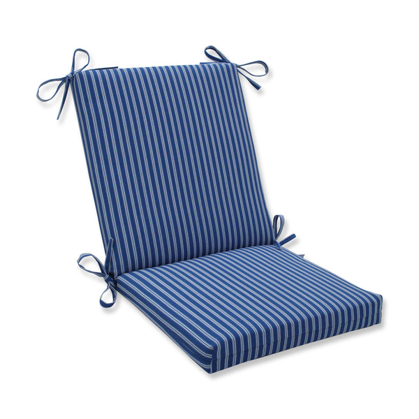 pillow perfect Resort Stripe Blue Squared Corners Chair Cushion