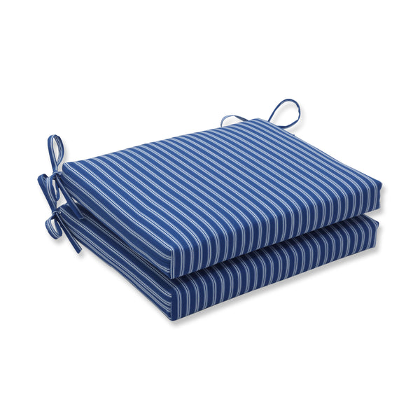 pillow perfect Resort Stripe Blue Squared Corners Seat Cushion (Set Of 2)