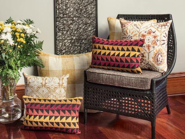 Pillow Perfect Samba Cinnamon-Spice-Black Rectangular Throw Pillow