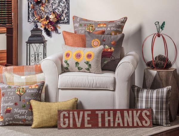 Pillow Perfect Sunflower Delight Embroidered Decorative Pillow Berry/Yellow/Green