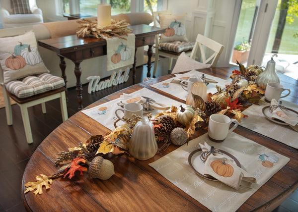 Pillow Perfect Thankful Pumpkins Natural Napkin (Set Of 2)