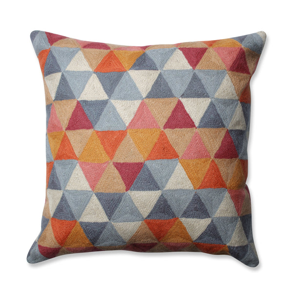 pillow perfect Triangle Grid Citrus-Grey 16.5-Inch Throw Pillow