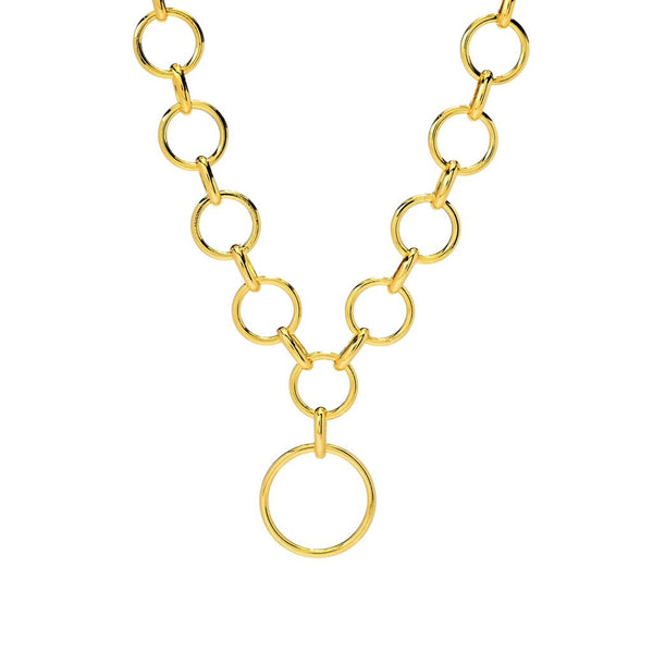 pin up girl 18K Gold Plated Rolo Link Statement Necklace w/ Charm Holder Loop | Toscana Italiana