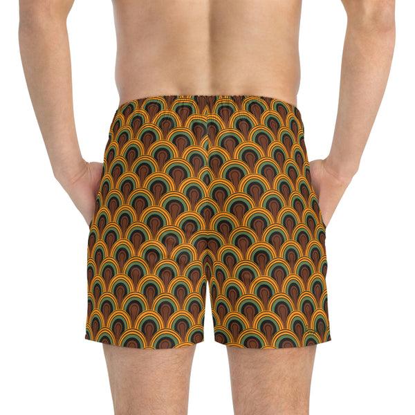 Pin Up Girl 1970's Vintage Room 237 Print Men's Swim Trunks | Pinup Couture Swim