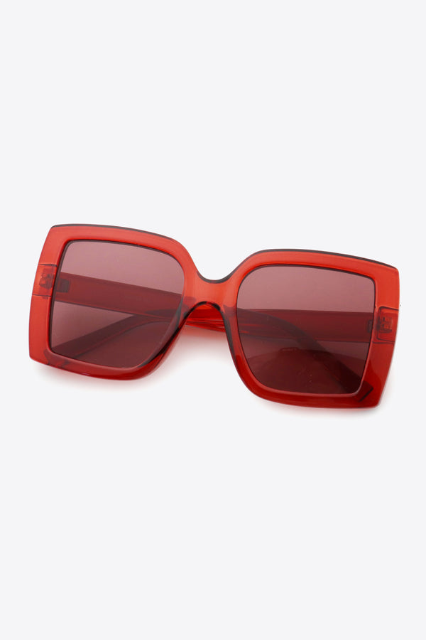 Pin Up Girl 70's Von Hollywood Square Frame Sunglasses In Cherry