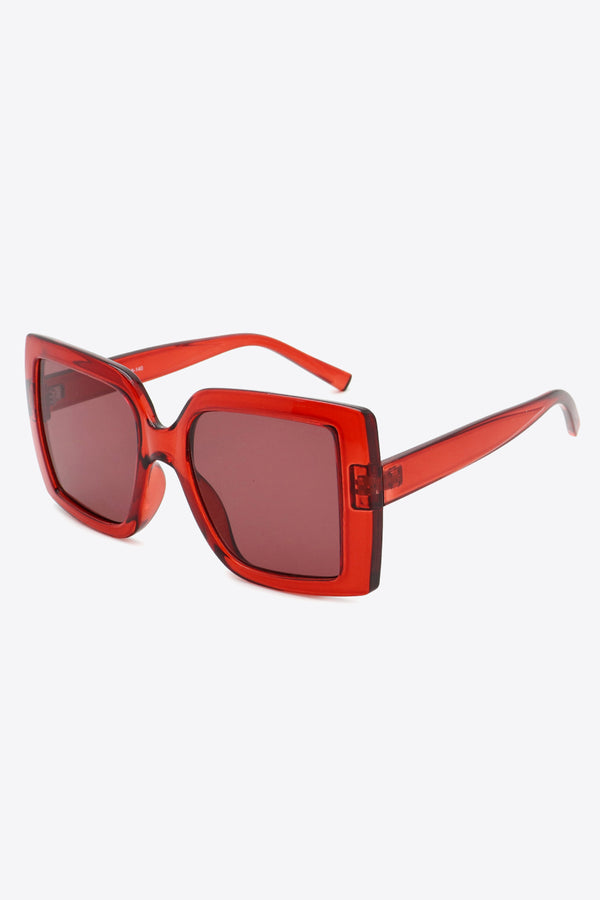 Pin Up Girl 70's Von Hollywood Square Frame Sunglasses In Cherry