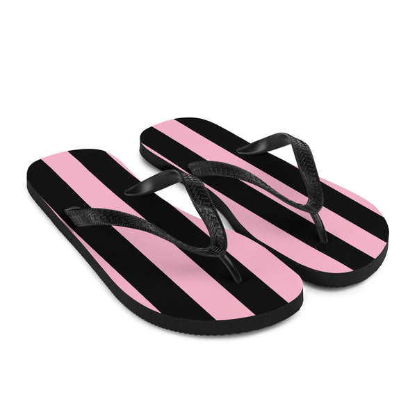 Pin Up Girl Amie Thong Flip-Flop Beach Sandals In Cotton Candy Mark Stripe | Pinup Couture Relaxed
