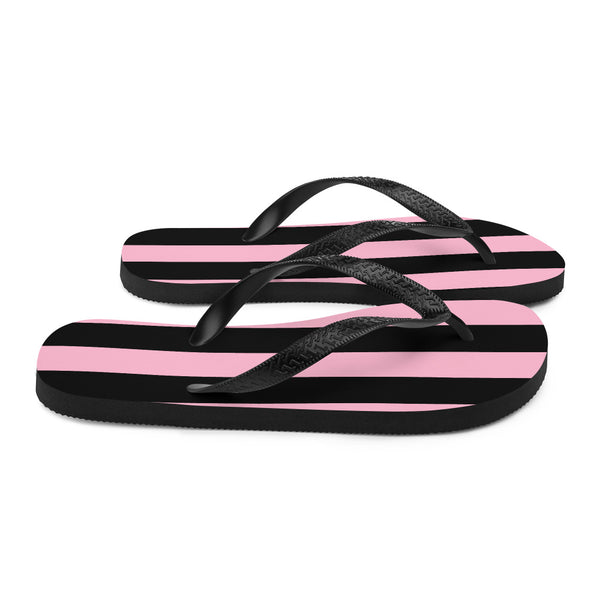 Pin Up Girl Amie Thong Flip-Flop Beach Sandals In Cotton Candy Mark Stripe | Pinup Couture Relaxed