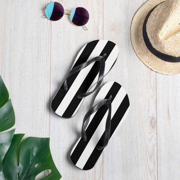 pin up girl Amie Thong Flip-Flop Beach Sandals in Mark Stripe | Pinup Couture Relaxed