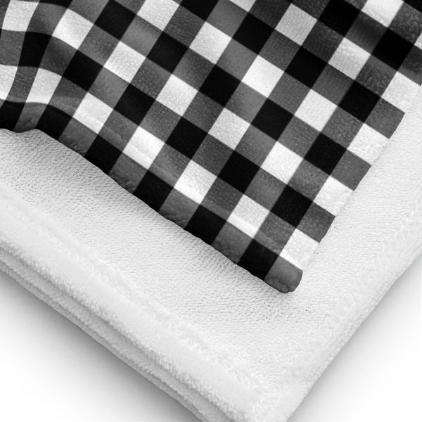 Pin Up Girl Arden Badass Black Gingham Beach & Bath Towel | Pinup Couture Home