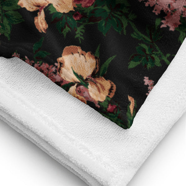 Pin Up Girl Arden Dark Bella Roses Beach & Bath Towel | Pinup Couture Home
