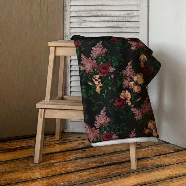 Pin Up Girl Arden Dark Bella Roses Beach & Bath Towel | Pinup Couture Home