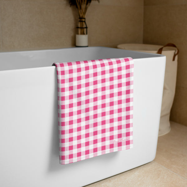 Pin Up Girl Arden Everything Nice Pink Gingham Beach & Bath Towel | Pinup Couture Home