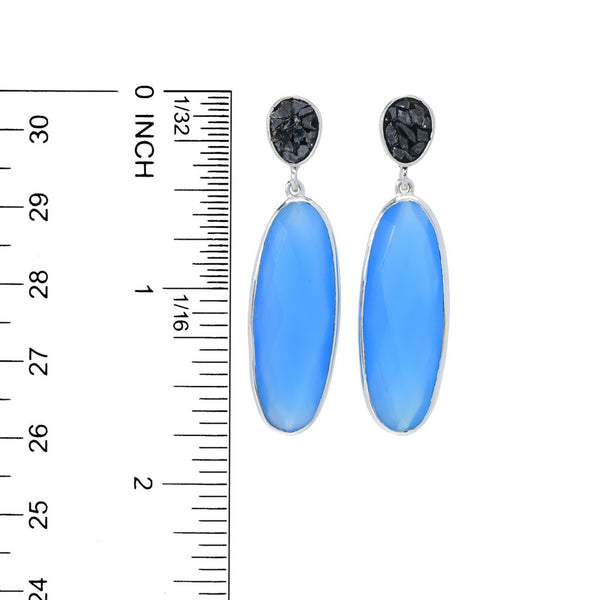 Pin Up Girl Artisan Silver By Samuel B. Choice Of Gem & Black Diamond Drop Earrings