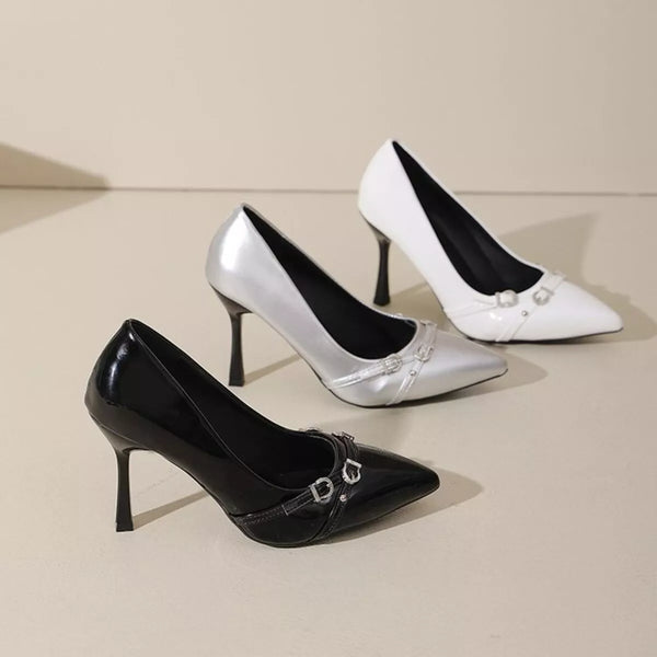 Pin Up Girl Aurora Point Toe Stiletto Pumps | 3 Colors | Poundton