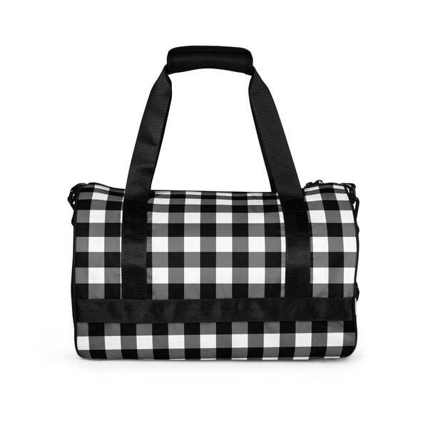 pin up girl Badass Black Gingham Gym Duffle Workout Bag | Pinup Couture Relaxed