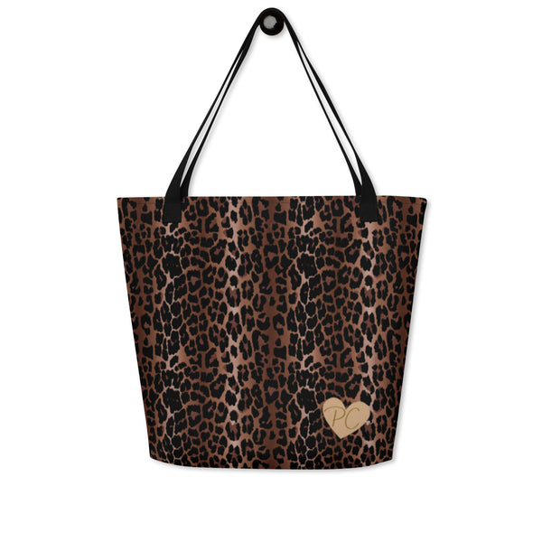 pin up girl Bethany Large Shopper Tote Bag in OG Leopard Print | Pinup Couture Relaxed