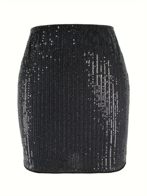 Pin Up Girl Boogie Nights 90's Disco Sequin Stretch Mini Skirt | Poundton