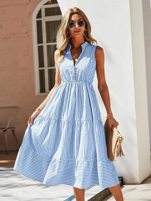pin up girl Bridgehampton Bound Striped Midi Dress | 4 Colors | Poundton
