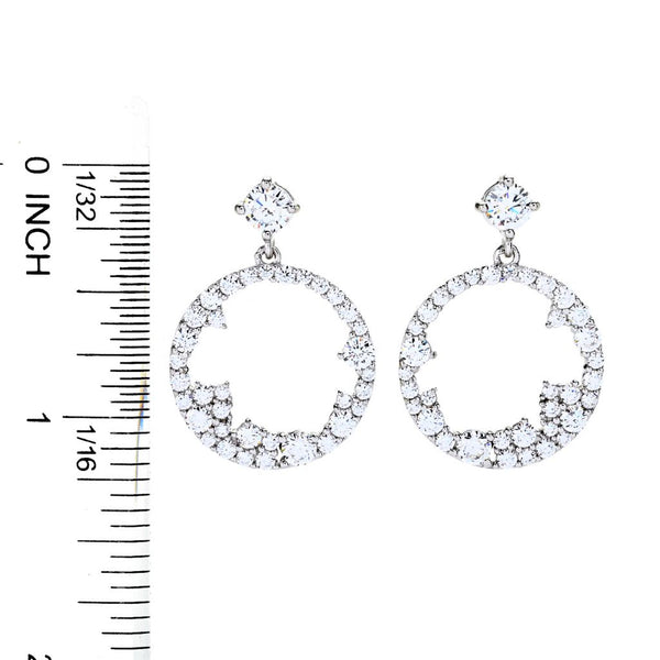 Pin Up Girl Brilliante 3.13 DEW Scattered Simulated Diamond Open Drop Earrings