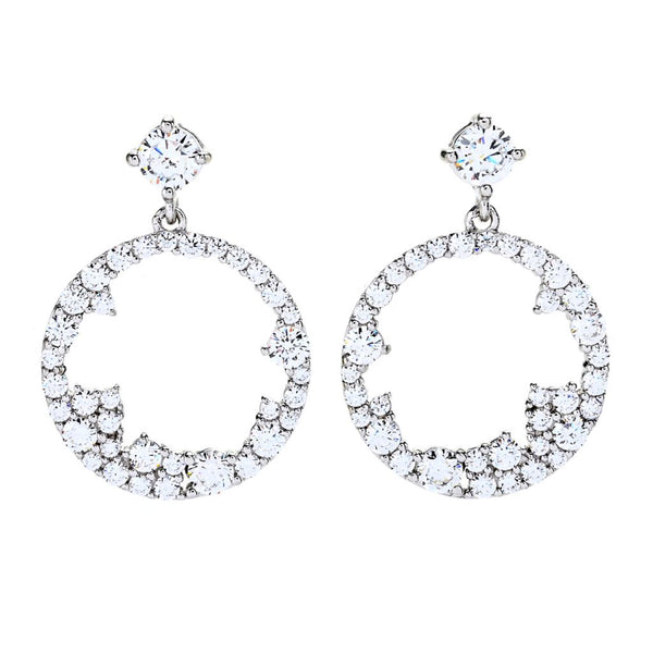 Pin Up Girl Brilliante 3.13 DEW Scattered Simulated Diamond Open Drop Earrings