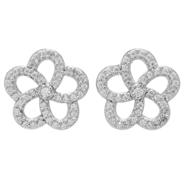 pin up girl Brilliante Italia 0.43 DEW Simulated Diamond Flower Cluster Earrings