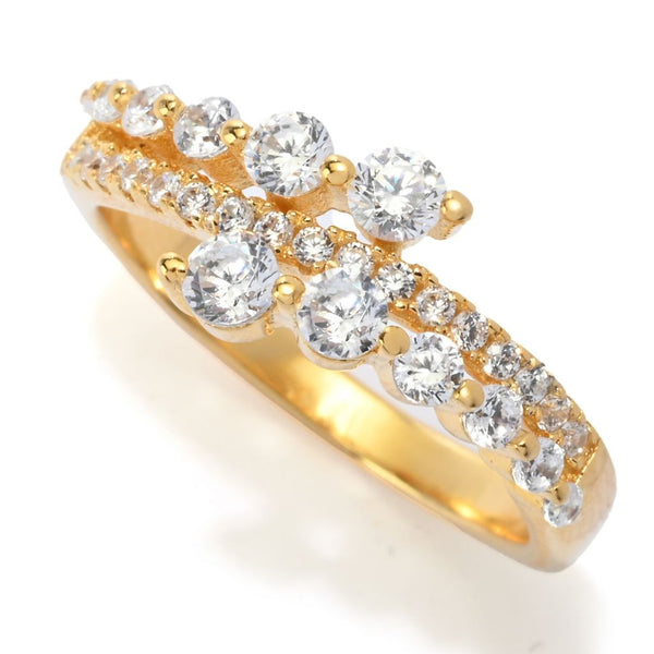 Pin Up Girl Brilliante Italia 0.72 DEW Simulated Diamond Asymmetrical Graduated Ring