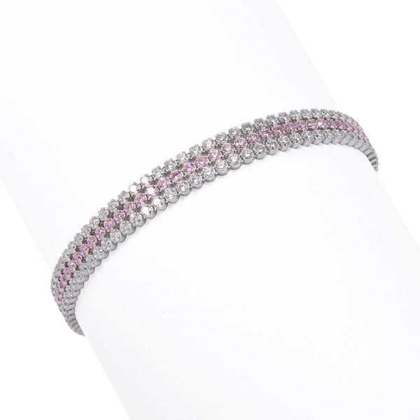 pin up girl Brilliante Italia Sterling Silver 5.22 DEW Simulated Diamond Bolo Bracelet