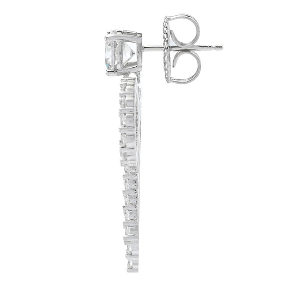 Pin Up Girl Brilliante Platinum Plated 4.94 DEW Simulated Diamond Bow Drop Earrings