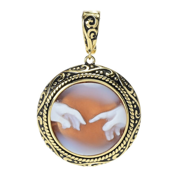 pin up girl Cameo Italiano 18K Gold Plated "Acropolis" Artist Series Pendant