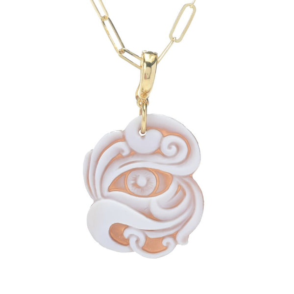 pin up girl Cameo Italiano 18K Gold Plated Choice of Motif Pendant w/ Chain