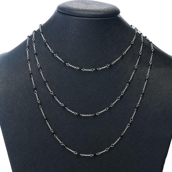 Pin Up Girl Cameo Italiano "Elements" Black Onyx Station Choice Of Length Necklace