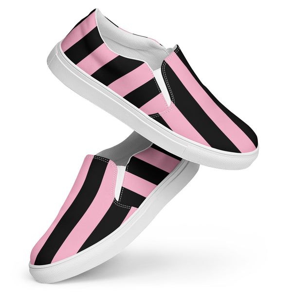 pin up girl Candy Cane Mark Stripe Women’s Canvas Slip-On Flat Deck Shoe | Pinup Couture Relaxed