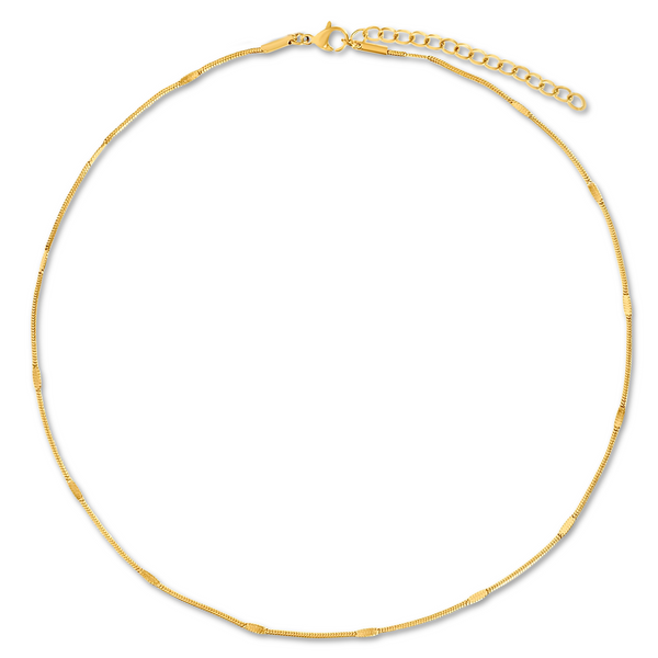 Pin Up Girl Carolina Dainty Round Snake Chain Choker Necklace