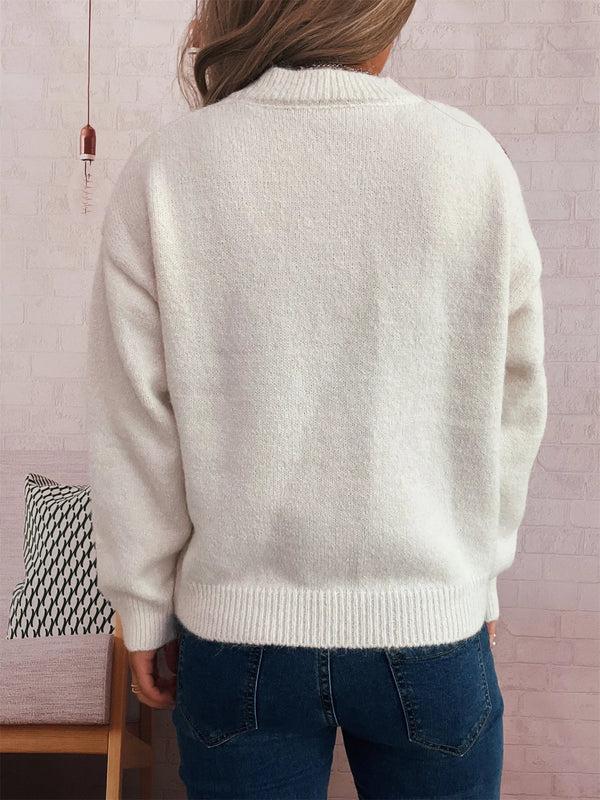 Pin Up Girl Cherry Bomb Crystal Appliqué Sweater | 3 Colors | Poundton