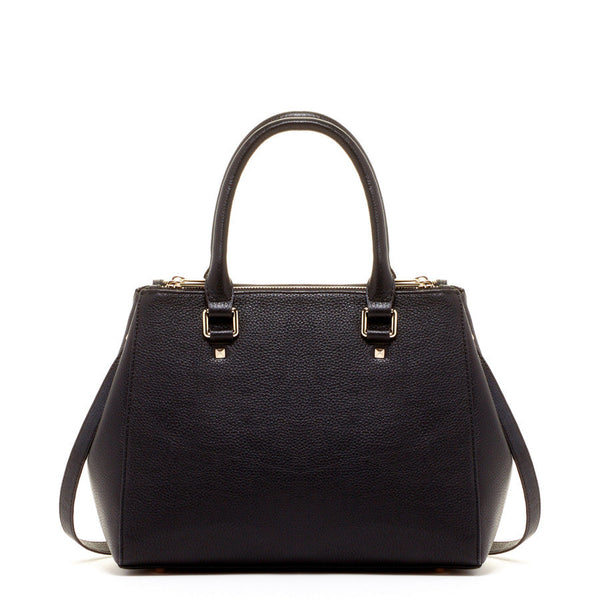 pin up girl Chloe Genuine Leather Handbag in Solid Black | Susu