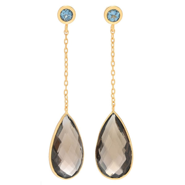 Pin Up Girl Claire Vessot Designs 14K Gold Plated Choice Of Pear Shape Gem Drop Earrings
