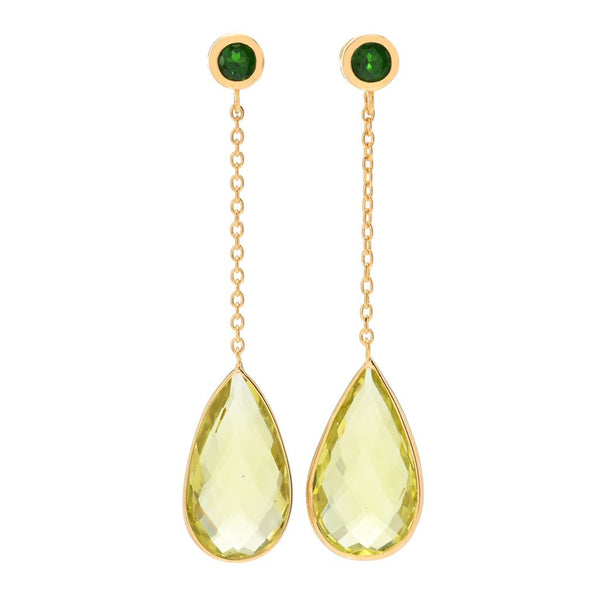 pin up girl Claire Vessot Designs 14K Gold Plated Choice of Pear Shape Gem Drop Earrings
