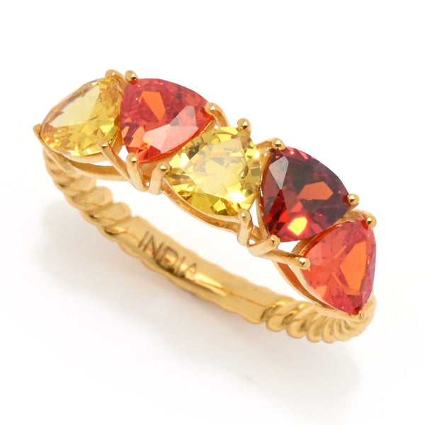 Pin Up Girl "Color Crush" Simulated Gemstone 5-Stone Twisted Stack Ring