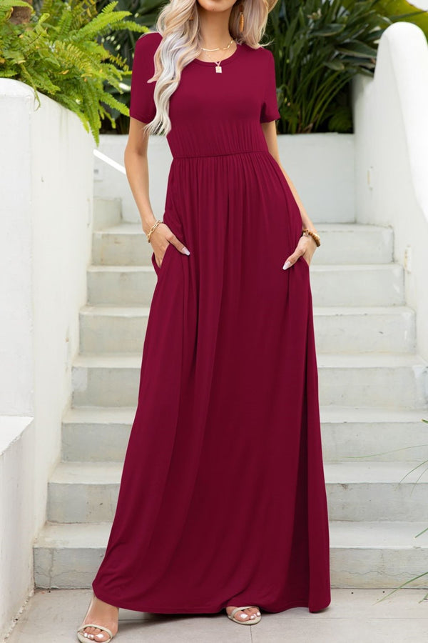 Pin Up Girl Corinna Perfect Little Casual Maxi Tee Dress With Pockets | 4 Colors