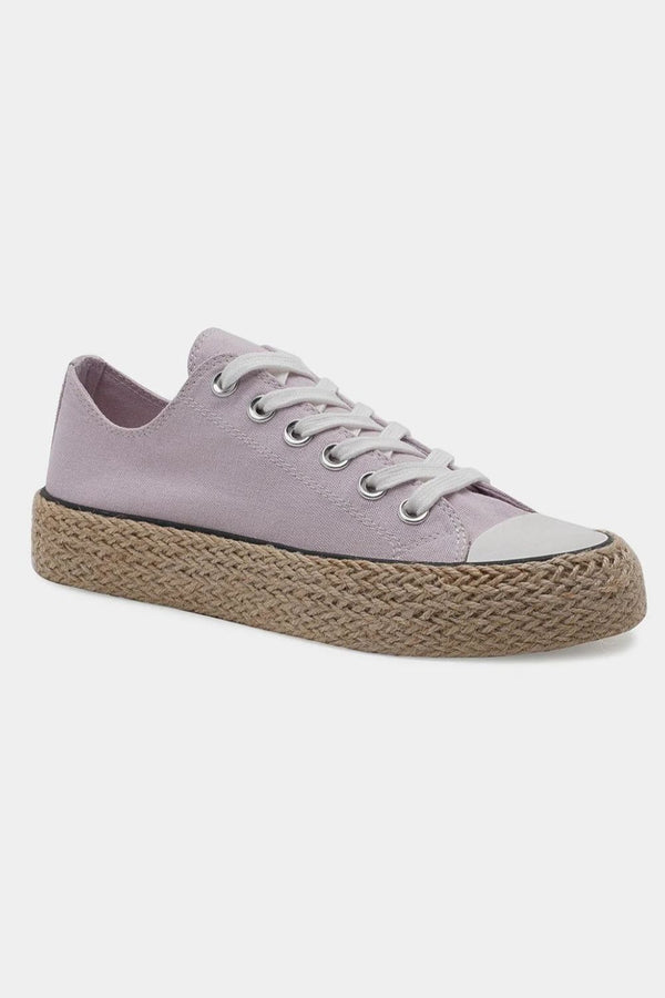 Pin Up Girl Corsica Lace Up Woven Espadrille Sole Sneakers | Poundton