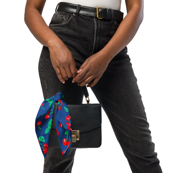 Pin Up Girl Cyndi Dark Blue Cherry Girl Bandana | Pinup Couture Relaxed