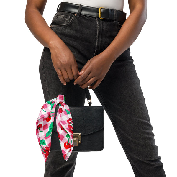 Pin Up Girl Cyndi Pink Gingham Cherry Girl Bandana | Pinup Couture Relaxed