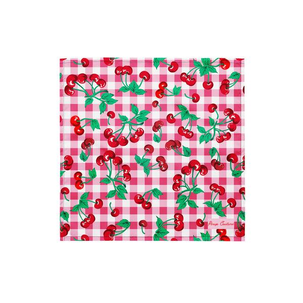 Pin Up Girl Cyndi Pink Gingham Cherry Girl Bandana | Pinup Couture Relaxed