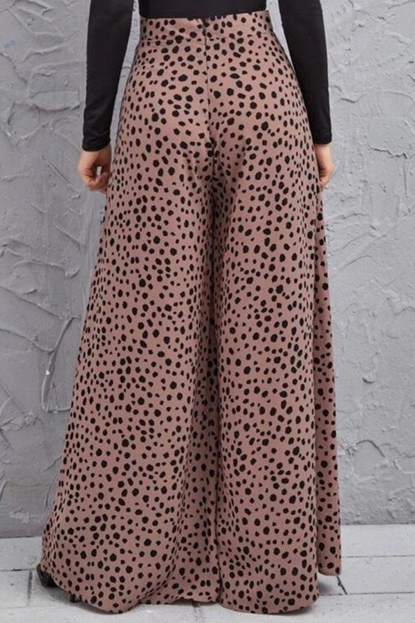 Pin Up Girl Dottie Animal Print High-Rise 40's Palazzo Pants In Olive Or Mauve