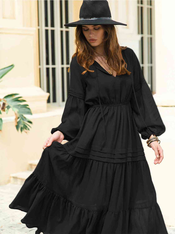 Pin Up Girl Dreams 70s Witchy Peasant Tiered Maxi Dress | 7 Colors