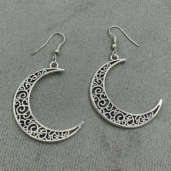 Pin Up Girl Emma Alloy Cutout Moon Earrings | 2 Colors | Poundton