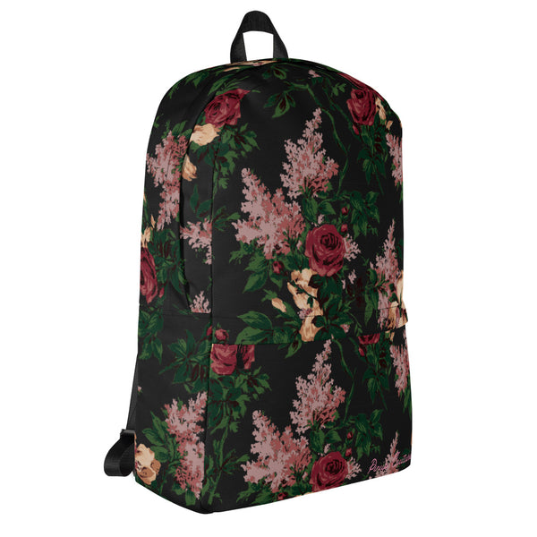 Pin Up Girl Emma Take On The Day Medium Backpack In Dark Bella Roses | Pinup Couture Relaxed